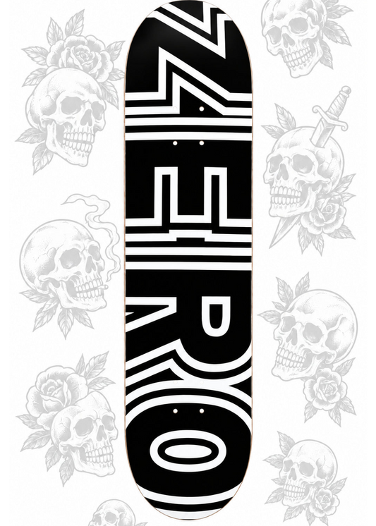 Zero Black and white skate deck